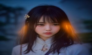 不喜欢色色的我吗女主角形象，阳光开朗气质，校园走廊场景，粉紫色调